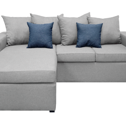 Sala Esquinera El Bazar Store Ares Gris Plata, 215x165 cm, Lado derecho e Izquierdo, Lino nacional, Modular