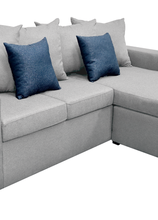 Sala Esquinera El Bazar Store Ares Gris Plata, 215x165 cm, Lado derecho e Izquierdo, Lino nacional, Modular