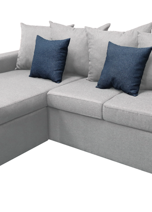 Sala Esquinera El Bazar Store Ares Gris Plata, 215x165 cm, Lado derecho e Izquierdo, Lino nacional, Modular