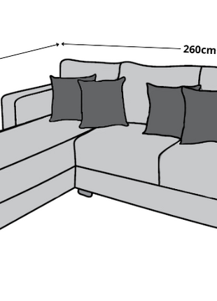 Sala Esquinera El Bazar Store Aston 260x200 cm - Gris plata, lino nacional