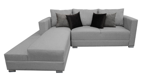 Sala Esquinera El Bazar Store Aston 260x200 cm - Gris plata, lino nacional