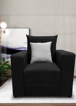 Sillon El Bazar Store Miami Lino Negro 1 Plaza, Modular, Moderno, Sala