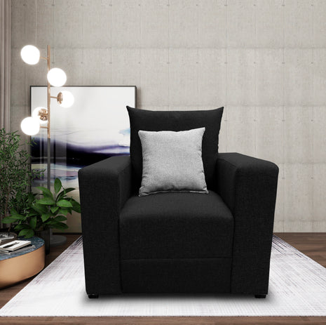 Sillon El Bazar Store Miami Lino Negro 1 Plaza, Modular, Moderno, Sala