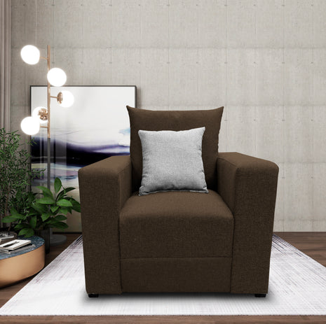 Sillon El Bazar Store Miami Lino Chocolate 1 plaza, Modular, Moderno, Sala