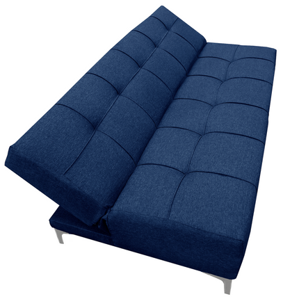 Sofá Cama Reclinable New York Lino Azul Marino Futon 3 Posiciones, El Bazar Store