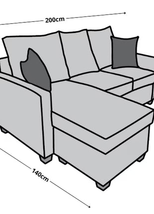 Sala Esquinera El Bazar Store Denver, 200x140 cm, Lado derecho e Izquierdo, Lino nacional, Sofa