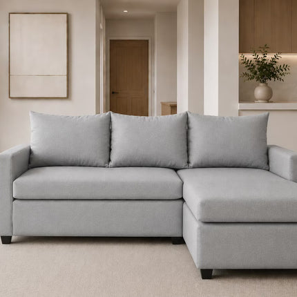Sala Esquinera Modular El Bazar Store Vancouver 175x130 cm Sofa Lado derecho ó izquierdo Económica, Tela Lino