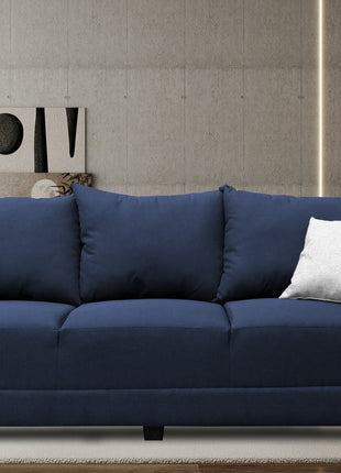 Sala Modular 3-2-1 El Bazar Store Atlanta Lino Azul Marino Sofa Love seat sillón
