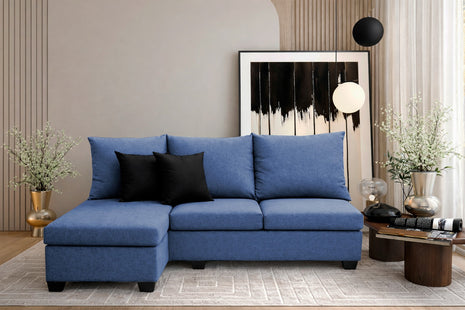Sala Esquinera El Bazar Store Bergen Azul Marino 180x140 cm Lado derecho e Izquierdo Lino nacional