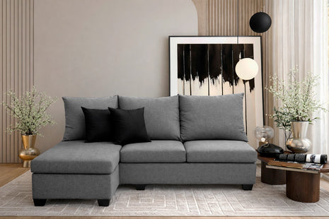 Sala Esquinera El Bazar Store Bergen Gris Oxford 180x140 cm Lado derecho e Izquierdo Lino nacional
