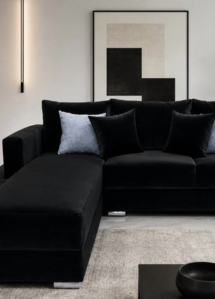 Sala Esquinera El Bazar Store Aston 260x200 cm Negro Terciopelo