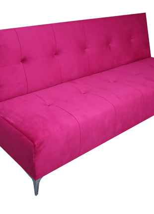 Sofá Cama Reclinable Vegas terciopelo Rosa, Futon 3 Posiciones, El Bazar Store