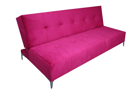 Sofá Cama Reclinable Vegas terciopelo Rosa, Futon 3 Posiciones, El Bazar Store