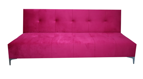 Sofá Cama Reclinable Vegas terciopelo Rosa, Futon 3 Posiciones, El Bazar Store