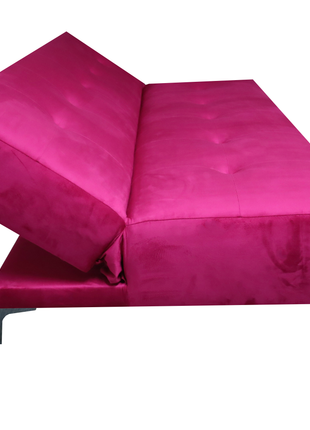Sofá Cama Reclinable Vegas terciopelo Rosa, Futon 3 Posiciones, El Bazar Store