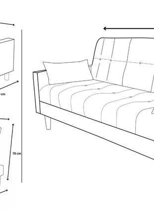 Sofá Cama Reclinable El Bazar Store Cancún Lino Negro Brazos Separados Respaldo Abatible
