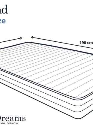 Colchón EBDreams Zand Firme Blanco 4 tecnologías Memory Foam Hecho en México