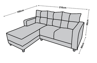 Sala Esquinera El Bazar Store Demeter Gris plata 210x160 cm, Tela Lino nacional, Modular, Love seat, chaise