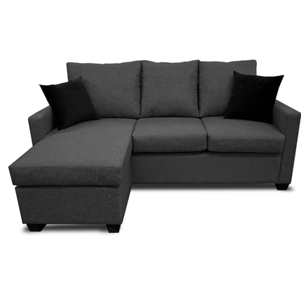 Sala Esquinera El Bazar Store Denver Gris Oxford, 200x140 cm, Lado derecho e Izquierdo, Lino nacional, Sofa