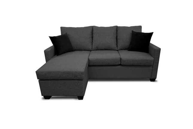 Sala Esquinera El Bazar Store Denver Gris Oxford, 200x140 cm, Lado derecho e Izquierdo, Lino nacional, Sofa
