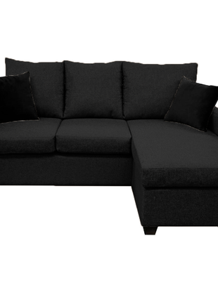 Sala Esquinera El Bazar Store Denver Negro, 200x140 cm, Lado derecho e Izquierdo, Lino nacional, Sofa