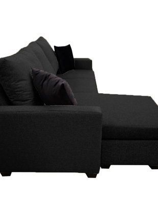 Sala Esquinera El Bazar Store Denver Negro, 200x140 cm, Lado derecho e Izquierdo, Lino nacional, Sofa