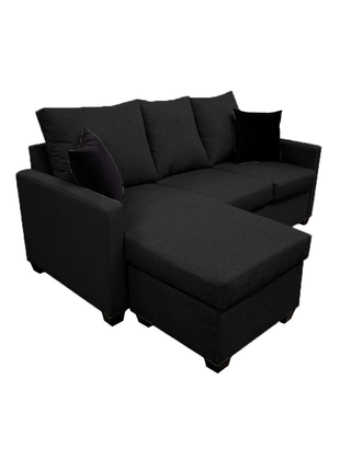 Sala Esquinera El Bazar Store Denver Negro, 200x140 cm, Lado derecho e Izquierdo, Lino nacional, Sofa