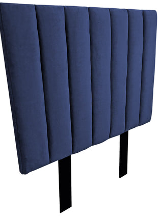 Cabecera Individual El Bazar Store Drey Terciopelo Azul Marino Rayas Moderna