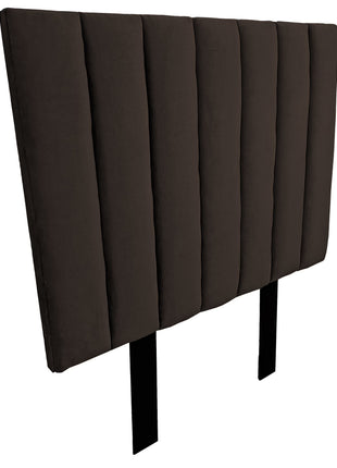 Cabecera King Size El Bazar Store Drey Terciopelo Chocolate Rayas Moderna