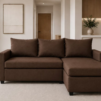Sala Esquinera Modular El Bazar Store Vancouver 175x130 cm Sofa Lado derecho ó izquierdo Económica, Tela Lino