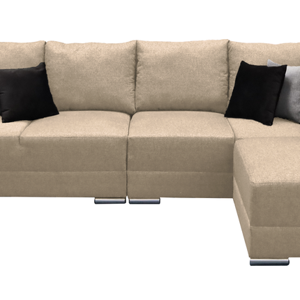 Sala Esquinera El Bazar Store Hades Beige 300x85 cm, Tela Lino nacional, Modular