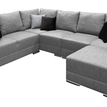 Sala Artemis - Esquinera Modular en "U" Plata, 230x300 cm, 4 salas en 1, El Bazar Store