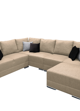 Sala Esquinera Modular El Bazar Store Artemis Beige 230x300 cm, Derecha ó Izquierda, Tela Lino nacional
