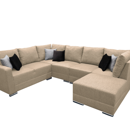 Sala Esquinera Modular El Bazar Store Artemis Beige 230x300 cm, Derecha ó Izquierda, Tela Lino nacional