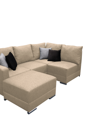 Sala Esquinera Modular El Bazar Store Artemis Beige 230x300 cm, Derecha ó Izquierda, Tela Lino nacional