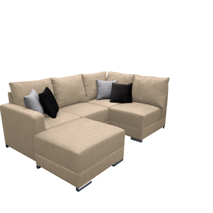 Sala Esquinera Modular El Bazar Store Artemis Beige 230x300 cm, Derecha ó Izquierda, Tela Lino nacional