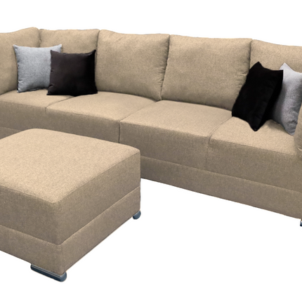 Sala Esquinera El Bazar Store Hades Beige 300x85 cm, Tela Lino nacional, Modular