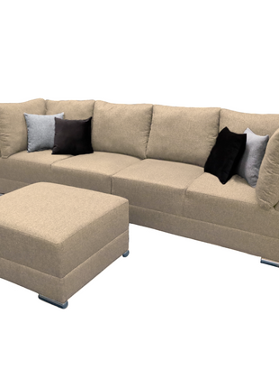 Sala Esquinera Modular El Bazar Store Artemis Beige 230x300 cm, Derecha ó Izquierda, Tela Lino nacional