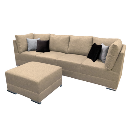 Sala Esquinera Modular El Bazar Store Artemis Beige 230x300 cm, Derecha ó Izquierda, Tela Lino nacional