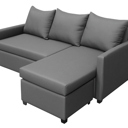 Sala Esquinera Modular El Bazar Store Vancouver Gris oxford 175x130 cm Sofa Lado derecho ó izquierdo Económica, Tela Lino