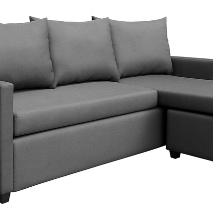 Sala Esquinera Modular El Bazar Store Vancouver Gris oxford 175x130 cm Sofa Lado derecho ó izquierdo Económica, Tela Lino