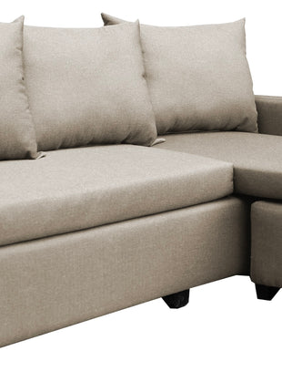 Sala Esquinera Modular El Bazar Store Vancouver Beige 175x130 cm Sofa Lado derecho ó izquierdo Económica, Tela Lino