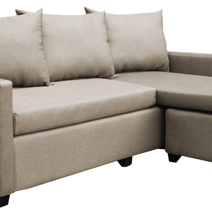 Sala Esquinera Modular El Bazar Store Vancouver Beige 175x130 cm Sofa Lado derecho ó izquierdo Económica, Tela Lino