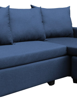 Sala Esquinera Modular El Bazar Store Vancouver Azul Marino 175x130 cm Sofa Lado derecho ó izquierdo Económica, Tela Lino
