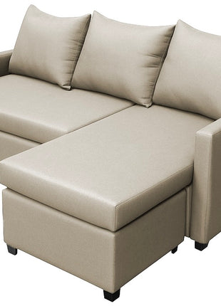 Sala Esquinera Modular El Bazar Store Vancouver Beige 175x130 cm Sofa Lado derecho ó izquierdo Económica, Tela Lino
