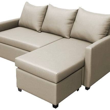 Sala Esquinera Modular El Bazar Store Vancouver Beige 175x130 cm Sofa Lado derecho ó izquierdo Económica, Tela Lino