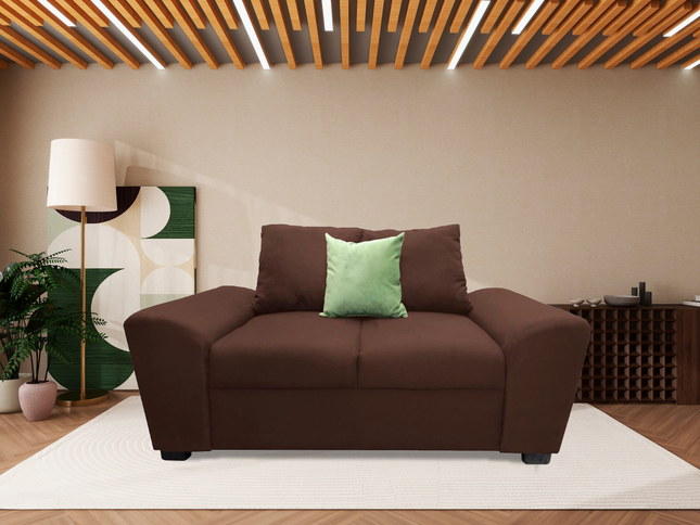 Love seat El Bazar Store Islandia Lino Chocolate 2 plazas, Modular, Moderno, Sala