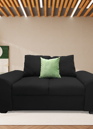 Love seat El Bazar Store Islandia Lino negro 2 plazas, Modular, Moderno, Sala, sofá