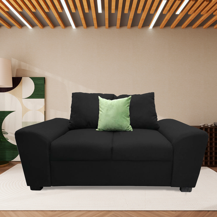 Love seat El Bazar Store Islandia Lino negro 2 plazas, Modular, Moderno, Sala, sofá