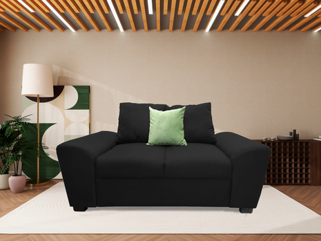 Love seat El Bazar Store Islandia Lino negro 2 plazas, Modular, Moderno, Sala, sofá